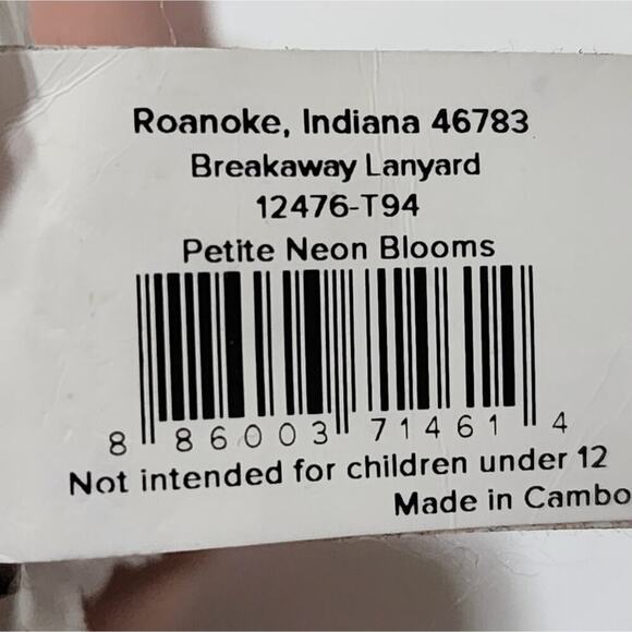 Vera Bradley Petite Neon‎ Blooms Breakaway Lanyard new! - Picture 5 of 7